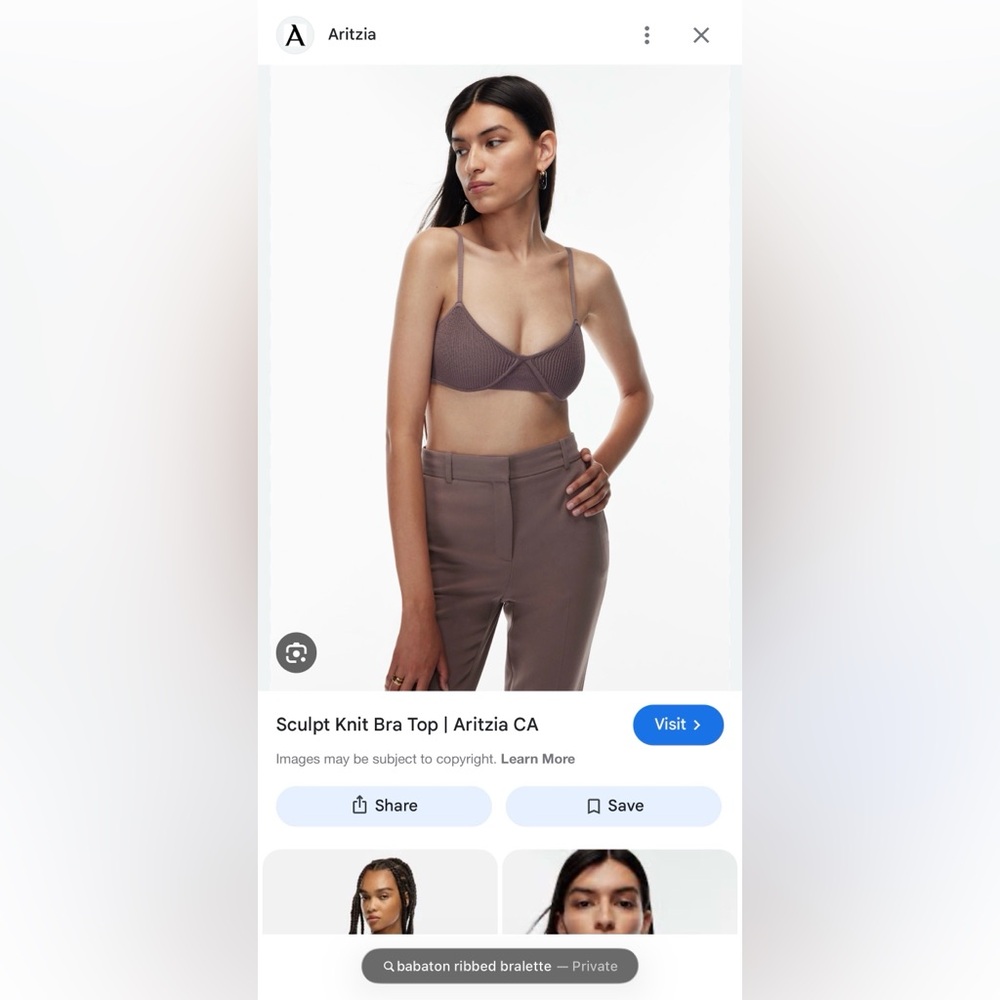 Aritzia Sculpt knit bra top